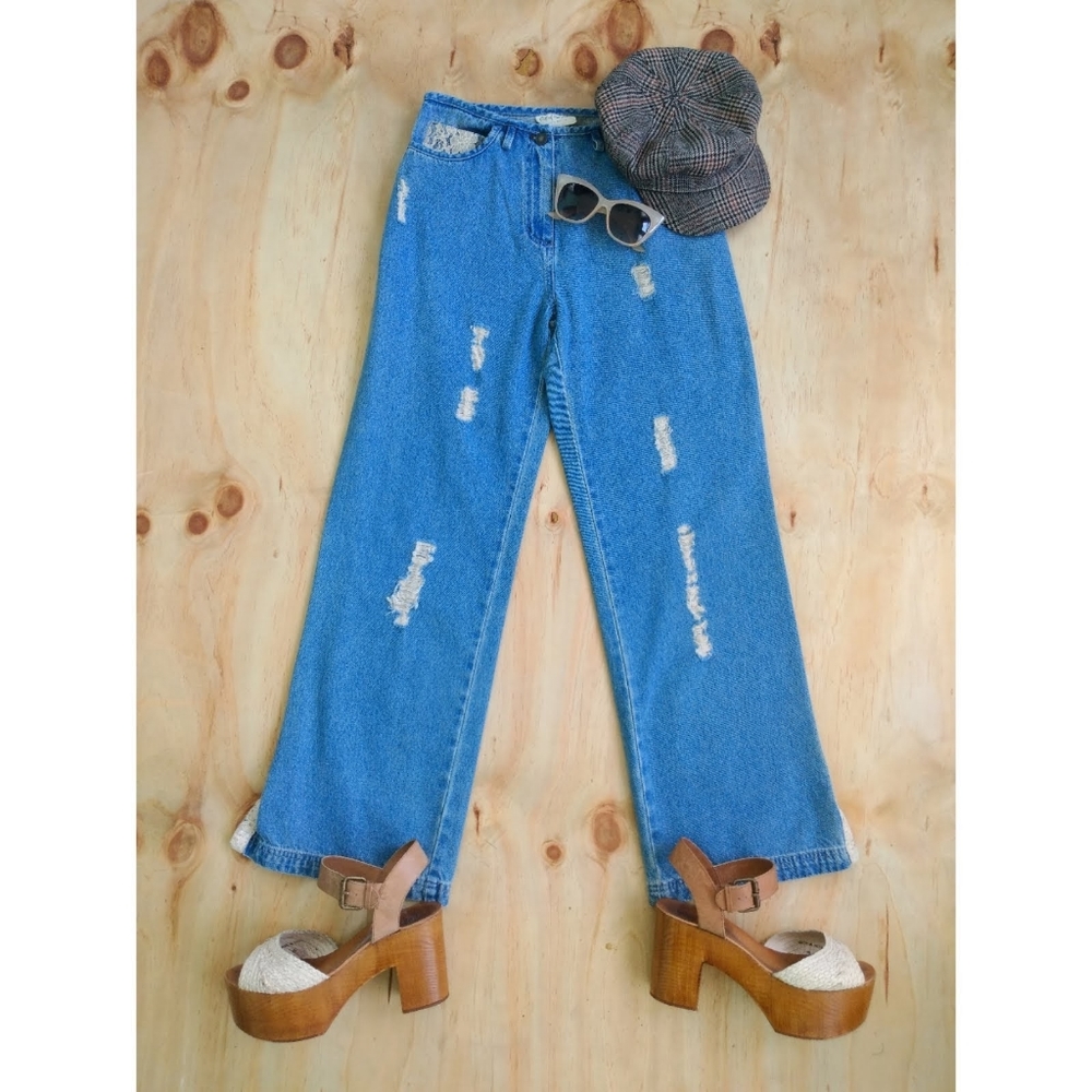 Vintage 90s Y2K Wide Leg Jeans Size 6